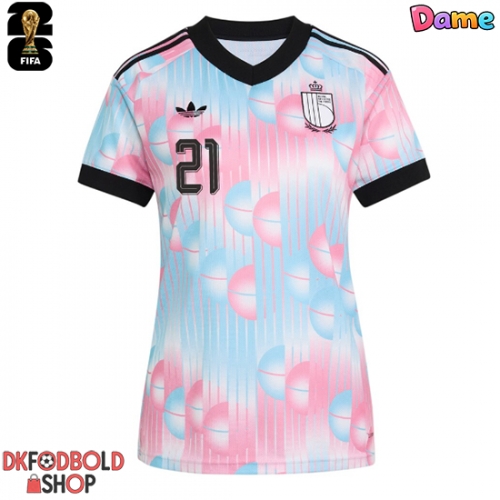 Belgien Timothy Castagne #21 Udebanetrøje Dame VM 2026 Kort ærmer